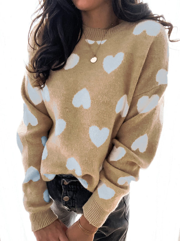 New women's sweater pullover love sweater