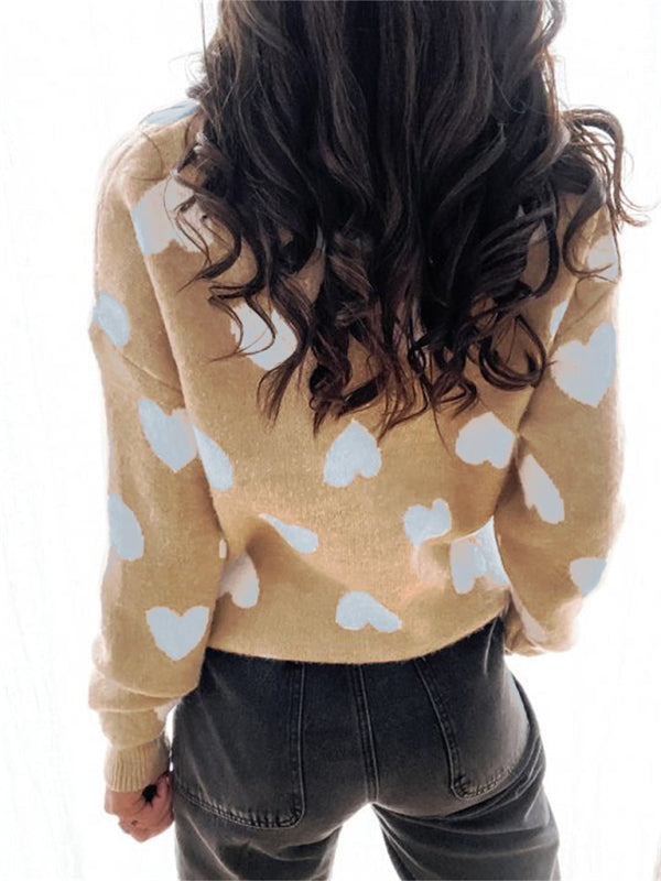 New women's sweater pullover love sweater