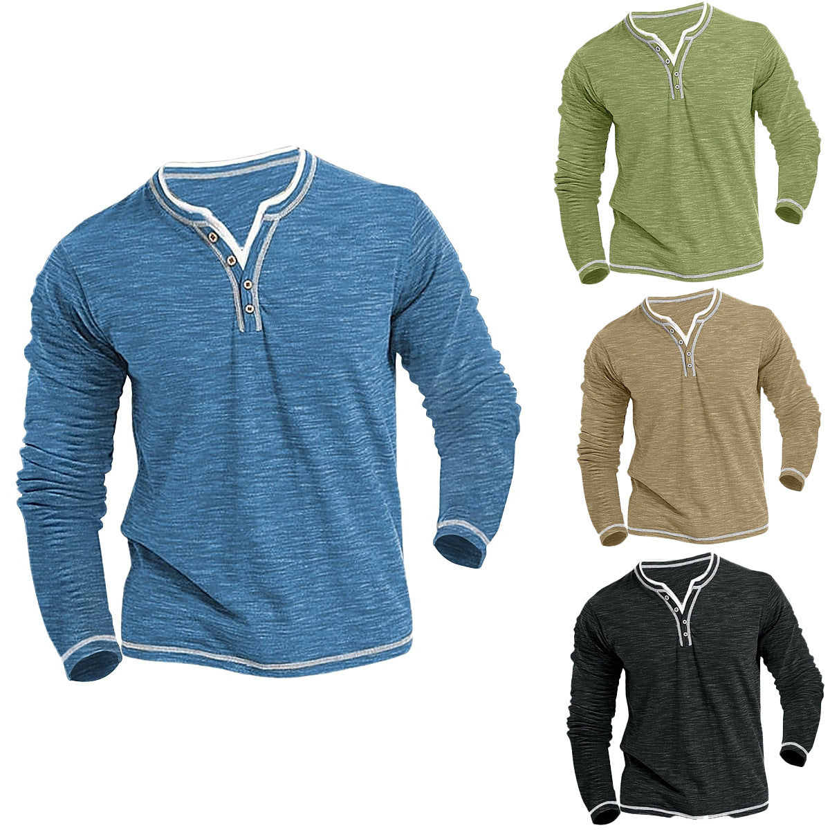 Comfortable Soft Stretch Henley Shirt T-shirt