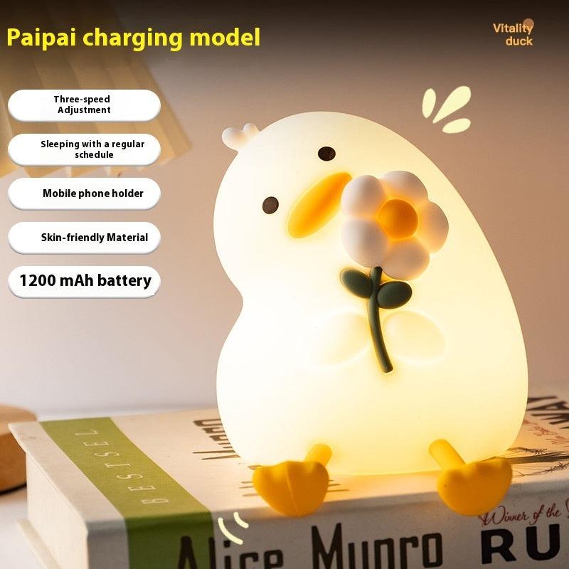 Vitality Flower Duck Small Usb Bedroom Bedside Decoration Night Light