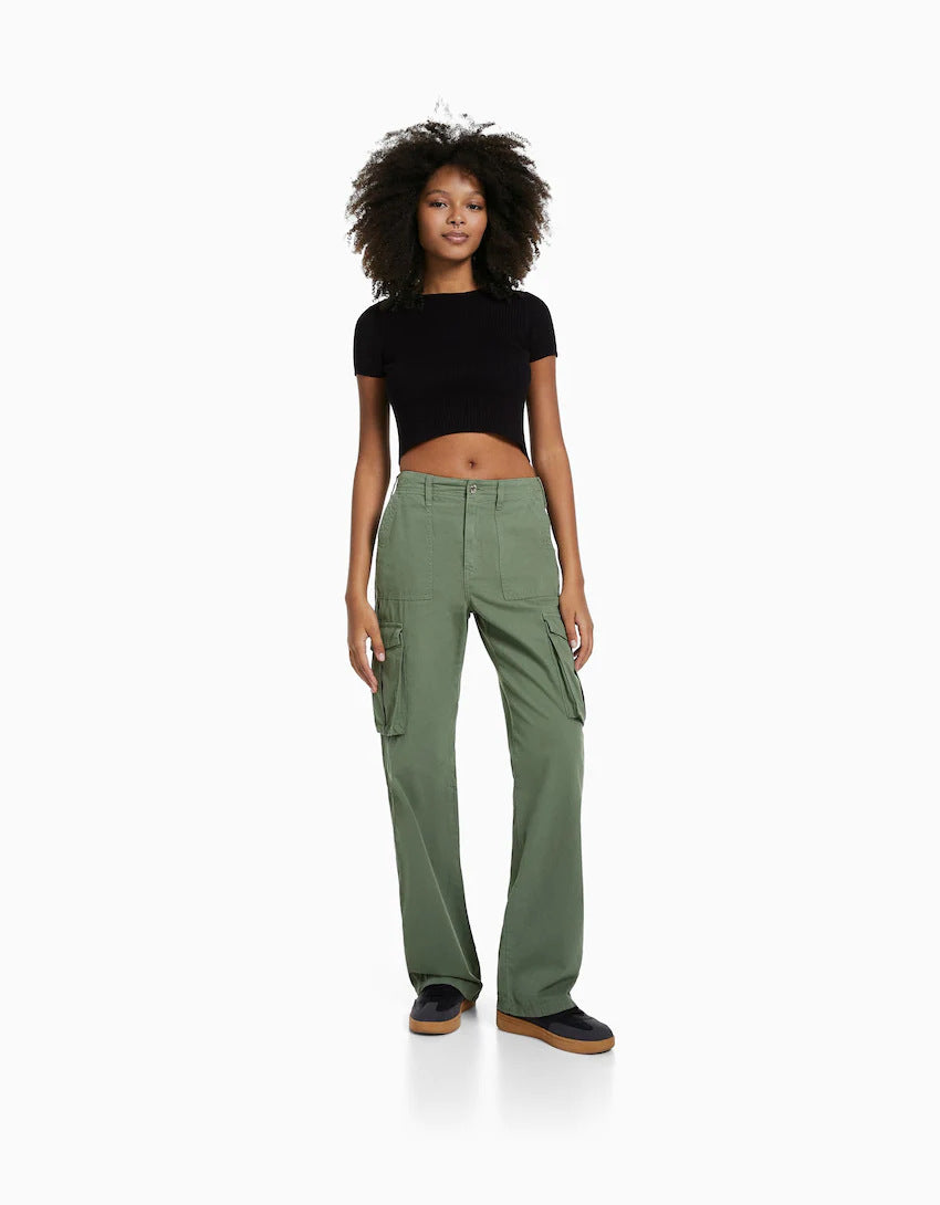 All-matching Casual Pants Three-dimensional Pocket Nipped Waist Trousers