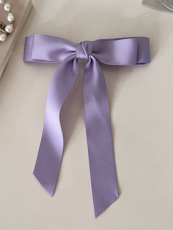 New solid color satin bow hairpin ribbon hairpin headdress