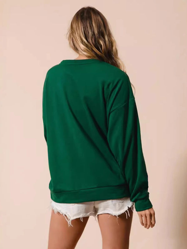 Women's Christmas House Sequin Sweater Fashion Casual Top
