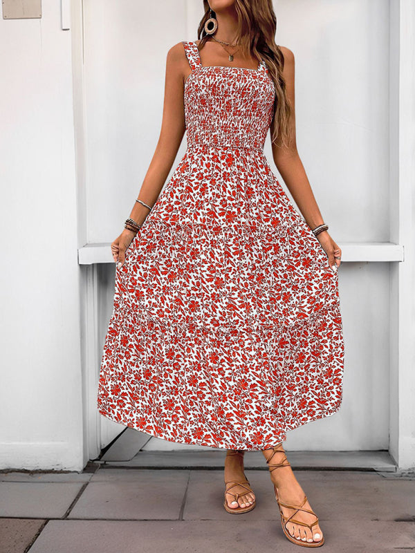 New style printed suspender dress